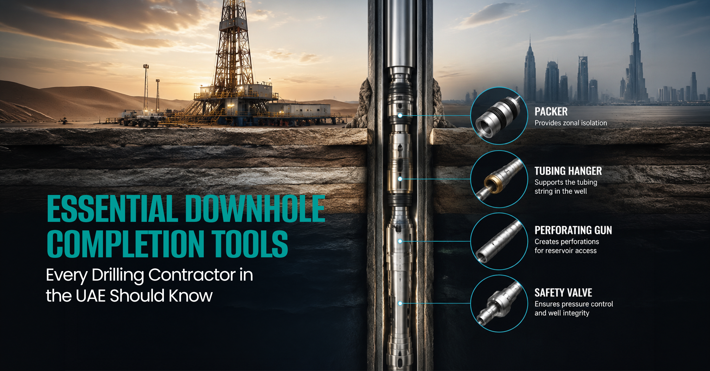 Downhole completion tools used in UAE drilling and well completion operations